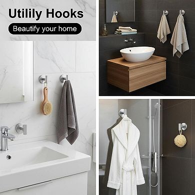No-drill Suction Cup Shower Hooks Heavy Duty Reusable 4 Packs