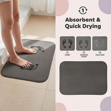 Bath Mat Non Slip Washable Thin Absorbent Quick Dry Under Door Floor Shower Sink