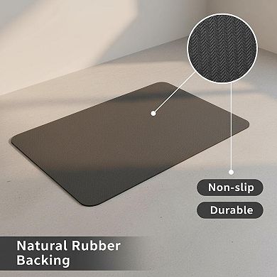 Bath Mat Non Slip Washable Thin Absorbent Quick Dry Under Door Floor Shower Sink