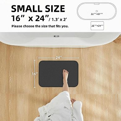 Bath Mat Non Slip Washable Thin Absorbent Quick Dry Under Door Floor Shower Sink