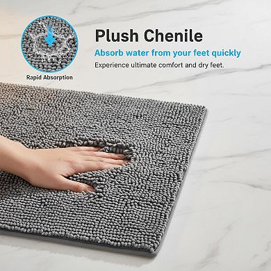 Luxury Shaggy Bath Mat Soft Plush Absorbent Non Slip Washable Large Bathroom Rug Runner