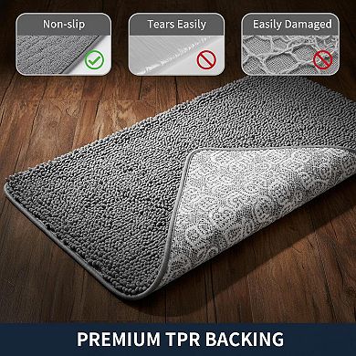 Luxury Shaggy Bath Mat Soft Plush Absorbent Non Slip Washable Large Bathroom Rug Runner