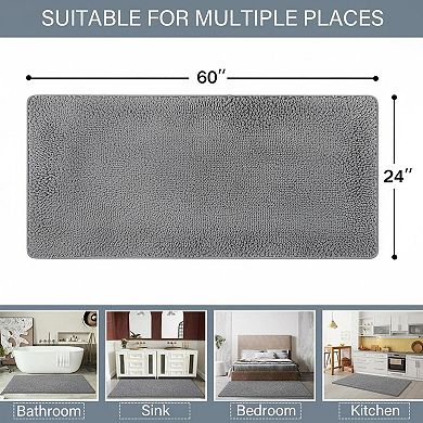 Luxury Shaggy Bath Mat Soft Plush Absorbent Non Slip Washable Large Bathroom Rug Runner