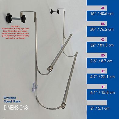 Extra Wide 2 Tier Towel Rack For Glass Shower Stainless Steel No Rust