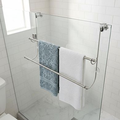 Extra Wide 2 Tier Towel Rack For Glass Shower Stainless Steel No Rust