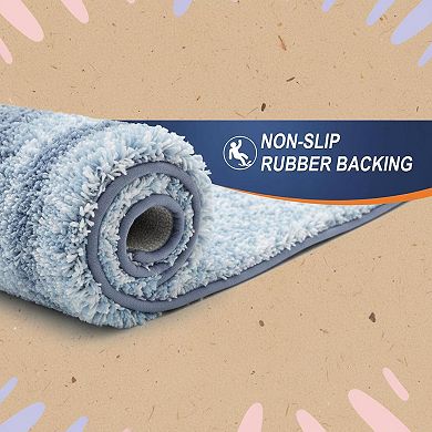 Bathroom Rug Mat Extra Soft Absorbent Microfiber Non-slip Plush Shaggy Machine Wash Dry Carpet