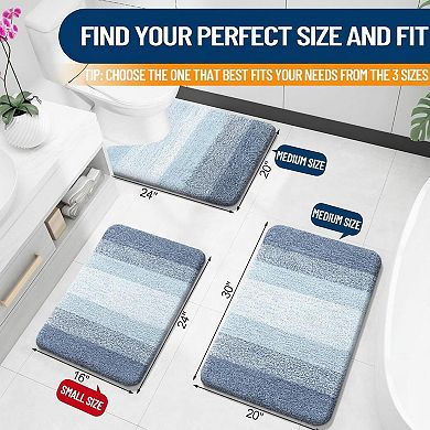 Bathroom Rug Mat Extra Soft Absorbent Microfiber Non-slip Plush Shaggy Machine Wash Dry Carpet