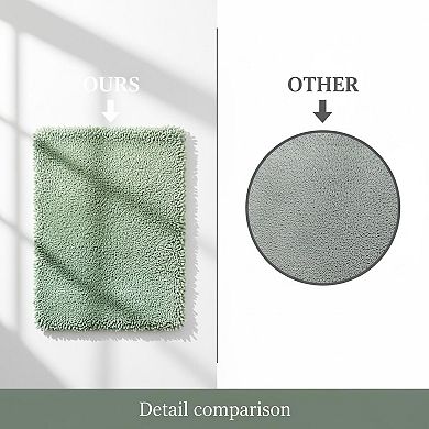 3 Ombre Bathroom Rugs Set: U-shaped Mat, Non Slip, Quick Drying, Ultra Soft, Machine Washable