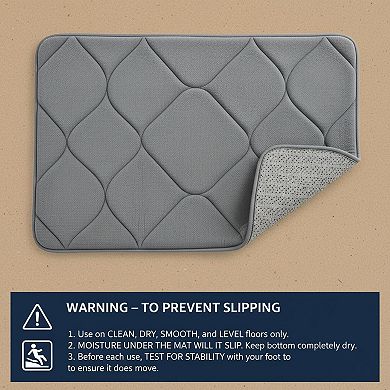 Memory Foam Bath Mat Ultra Soft Non-slip Plush Water Absorbent Quick Dry Machine Washable Bathroom