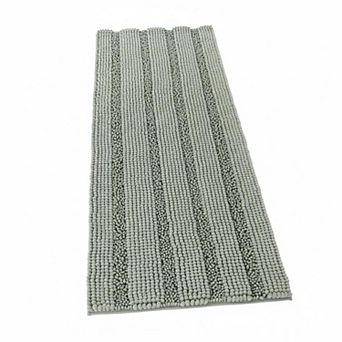 Sage Green Chenille Bathroom Rug Runner Plush Non Slip Absorbent Machine Washable