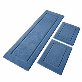3 pc Bathroom Rugs Set Ultra Soft Thick Plush Microfiber Absorbent Non Slip Machine Washable