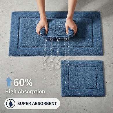 3 Piece Bathroom Rugs Set Ultra Soft Thick Plush Microfiber Absorbent Non Slip Machine Washable