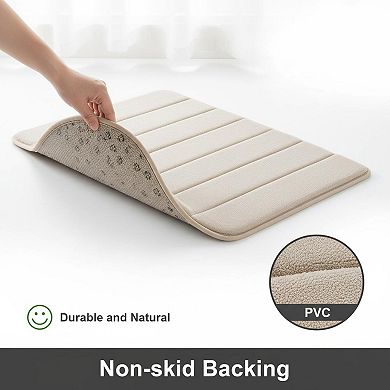 Memory Foam Bath Mat Water Absorbent Non Slip Thick Coralfeel Microfiber Machine Washable