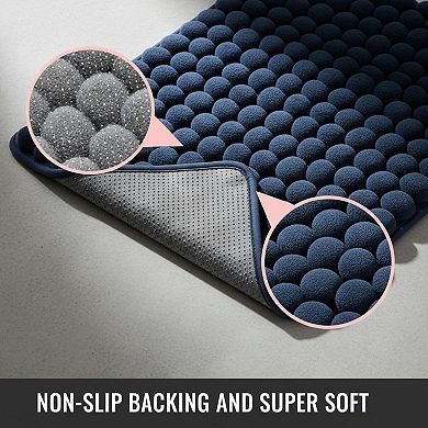 2 Piece Memory Foam Bath Rugs Non Slip Water Absorbent Washable Bathroom Mat Set