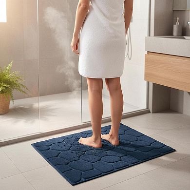 2 Piece Memory Foam Bath Rugs Non Slip Water Absorbent Washable Bathroom Mat Set