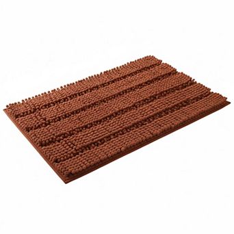 24x17 Chenille Bath Mat Non Slip Ultra Absorbent Quick Dry Machine Washable