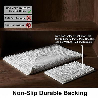 Luxury Chenille Bathroom Rugs Sets 2 Piece Thickened Non Slip Quick Dry Machine Washable