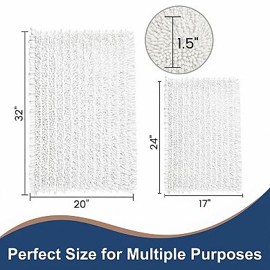 Luxury Chenille Bathroom Rugs Sets 2 Piece Thickened Non Slip Quick Dry Machine Washable