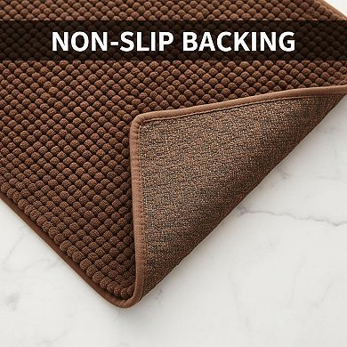 Bathroom Rugs Chenille Soft Short Plush Mat Water Absorbent Quick Dry Machine Washable HMA Backed