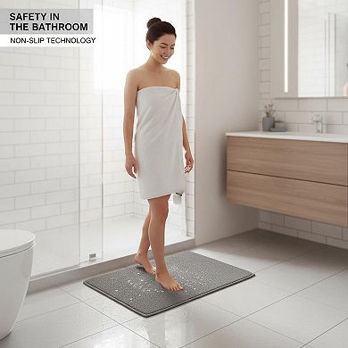 Memory Foam Bath Mat Non Slip Absorbent Quick Dry Cozy Bathroom Rug