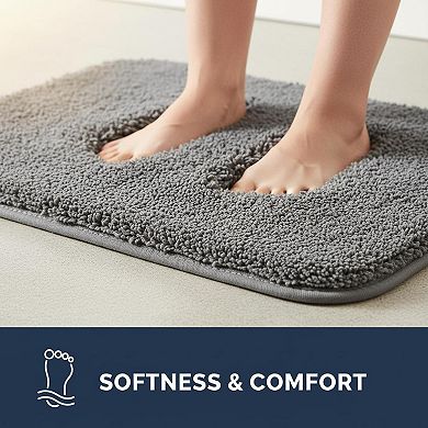 Ultra Soft Microfiber 3 Piece Bathroom Rug Set Non Slip Quick Dry Absorbent Machine Washable