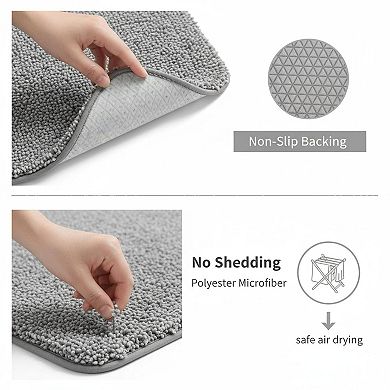 Bathroom Runner Rug Soft Absorbent Non Slip Washable Plush Microfiber Bath Mat