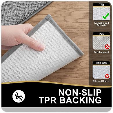 Bathroom Rugs Extra Soft Absorbent Microfiber Non-slip Machine Washable Quick Dry Shaggy Carpet