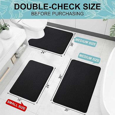 Memory Foam Bath Mat Extra Soft Absorbent Non Slip Washable Carpet for Bathroom Floor