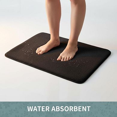 Memory Foam Bath Mat Extra Soft Absorbent Non Slip Washable Carpet for Bathroom Floor