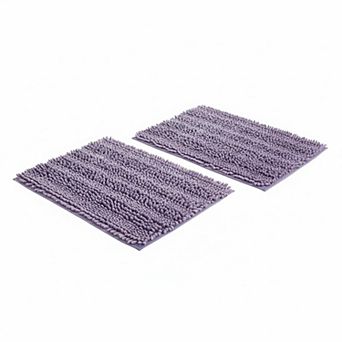 2 pc Bathroom Rugs Set Shiny Butter Chenille Non Slip Water Absorbent Machine Washable