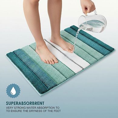 Non-slip Microfiber Bath Mat Quick Dry Machine Washable Absorbent Shaggy Carpet for Bathroom Bedroom