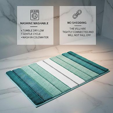 Non-slip Microfiber Bath Mat Quick Dry Machine Washable Absorbent Shaggy Carpet for Bathroom Bedroom