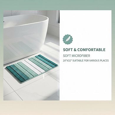 Non-slip Microfiber Bath Mat Quick Dry Machine Washable Absorbent Shaggy Carpet for Bathroom Bedroom