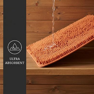 Thick Chenille Bathroom Rug Absorbent Washable Non-slip Plush Soft for Shower Sink