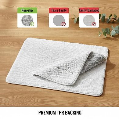 2 Piece Bathroom Rug Set Thick Non Slip Absorbent Soft Chenille Machine Washable Quick Dry Mat