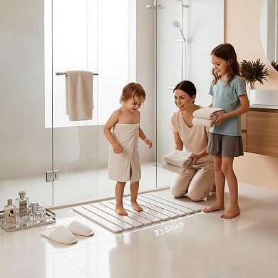 Foldable Diatomaceous Earth Bath Mat Super Absorbent Quick Dry Non Slip Multipurpose