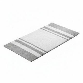 Spa Reversible Cotton Bath Rug Striped Water Absorbent Fast Drying Fluffy Soft Machine Washable