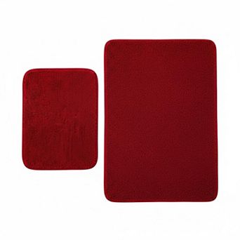 2 pc Bathroom Rugs Mats Set Soft Microfiber Absorbent Non-slip Machine Washable Multi-purpose