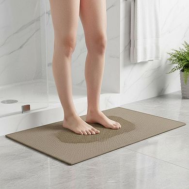 Ultra Thin Non Slip Bath Mat Quick Dry Rubber Backing Washable Absorbent