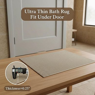 Ultra Thin Non Slip Bath Mat Quick Dry Rubber Backing Washable Absorbent