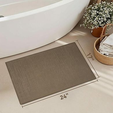 Ultra Thin Non Slip Bath Mat Quick Dry Rubber Backing Washable Absorbent
