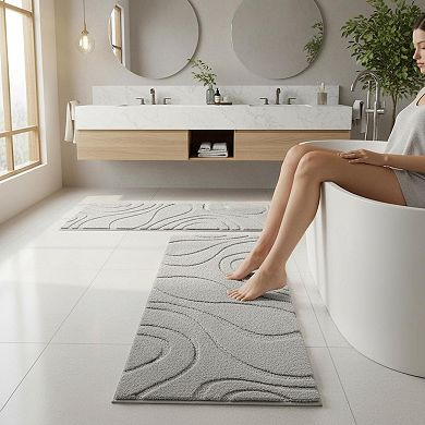 Bathroom Runner Rug Non Slip Absorbent Quick Dry Microfiber Large Soft Machine Washable