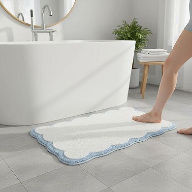 Luxury Microfiber Bath Rug Anti Slip Absorbent Soft Aesthetic Shower Mat