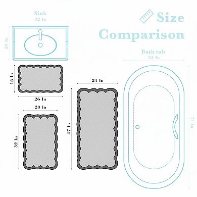 Luxury Microfiber Bath Rug Anti Slip Absorbent Soft Aesthetic Shower Mat
