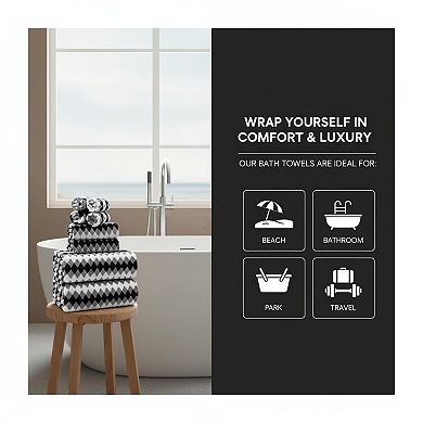 8 Piece Bathroom Towel Set 600gsm Soft Absorbent Quick Dry