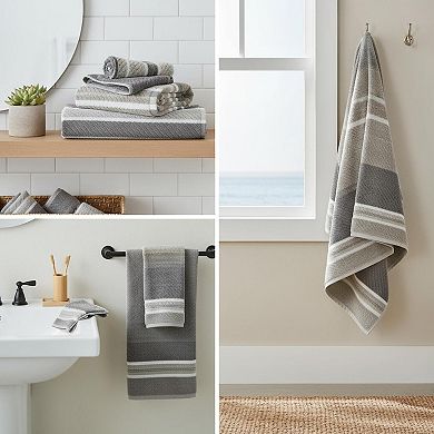 Bathroom Towel Set 100% Cotton Highly Absorbent Yarn-dyed Low-linting Fade-resistant 3 Piece