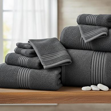 8 Piece Towel Set Ring Spun Cotton Highly Absorbent 500 GSM Machine Washable