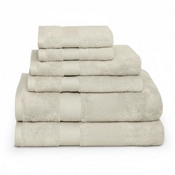 Luxury 6 pc Bath Towel Set Long Staple Cotton Quick Dry High Absorbent