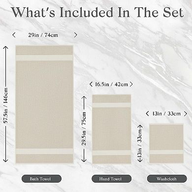 Luxury 6-Piece Bath Towel Set Long Staple Cotton Quick Dry High Absorbent