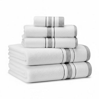 Luxury Hotel Spa 6 pc Cotton Bath Towel Set Soft Absorbent Decorative